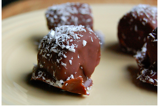 Frozen coconut oil chocolate banana bites  (GF, Vegan, Paleo)