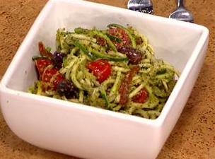 Zucchini linguini with omega-rich pesto