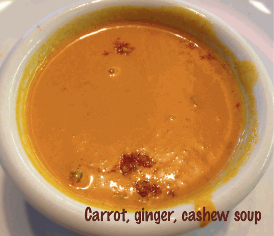 carrrot, ginger, cashew soup
