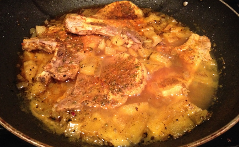 Gluten Free Spiced Pork Chops with apples