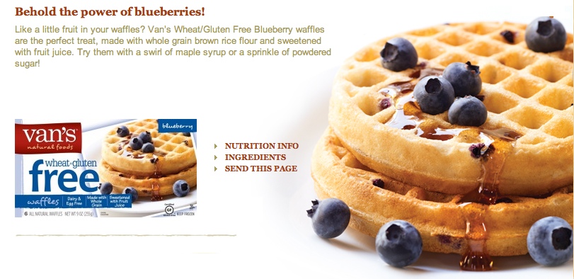 vans gluten free waffles ingredients