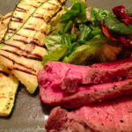 roast beef with grilled squash