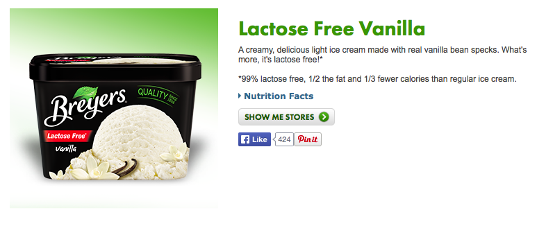 breyers lactose free ice cream 